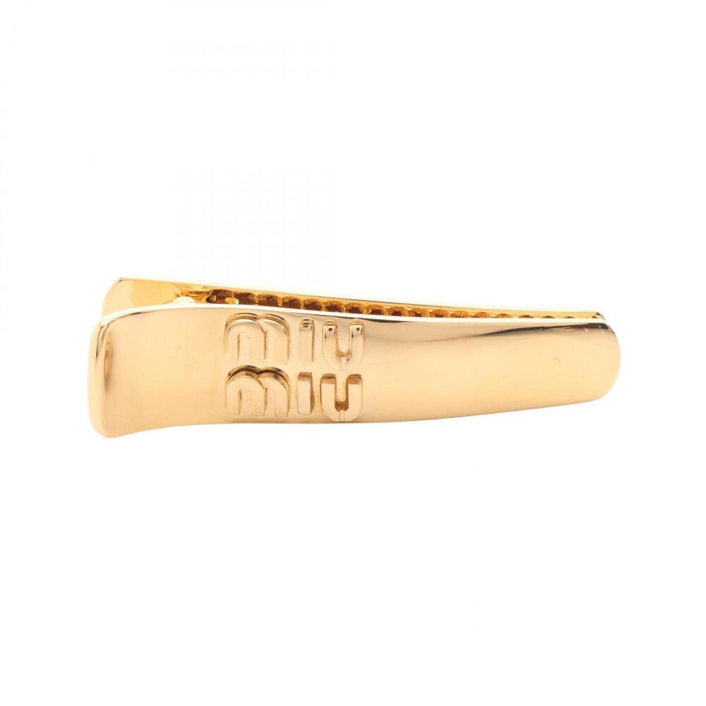 Miu Miu Miu Logo GP (Gold Plated) Women's Gold Tone 5IF222